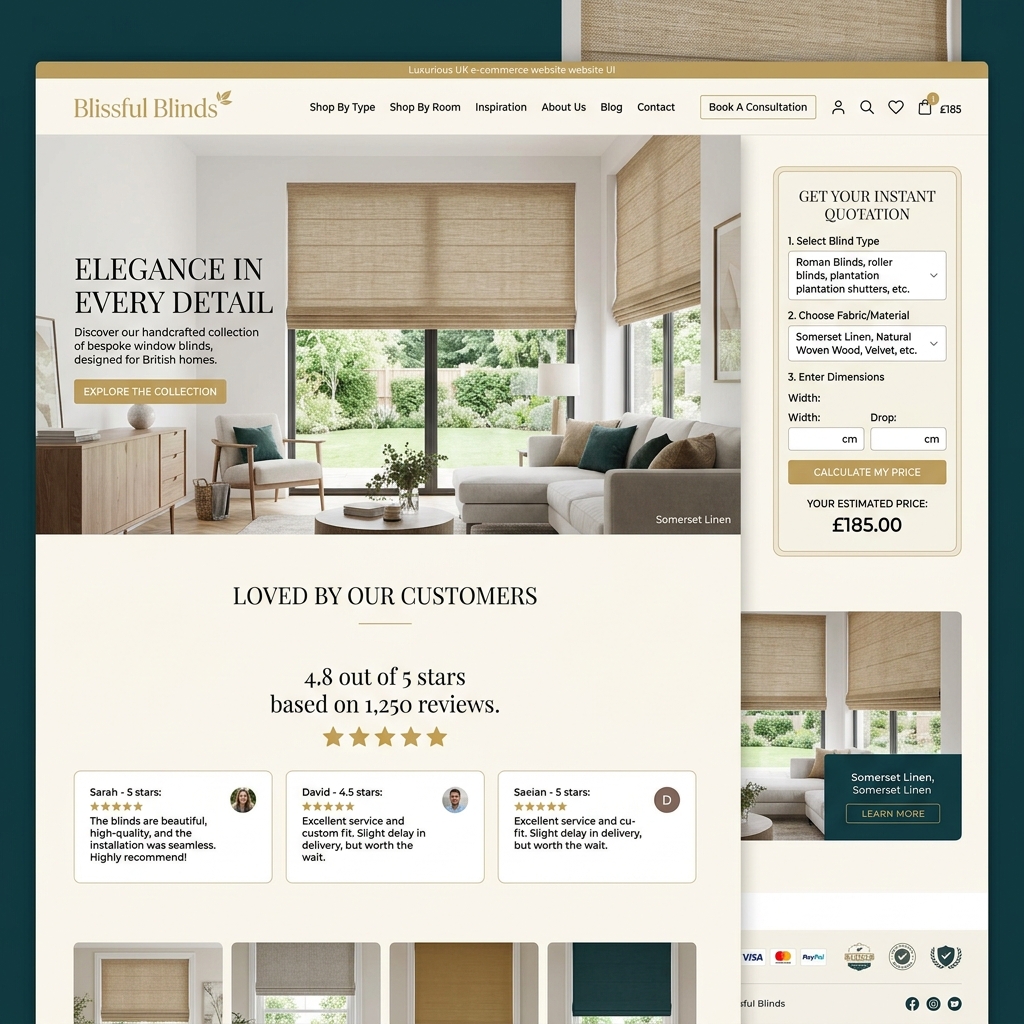 Blissful Blinds UK - Client Business E-Commerce Site