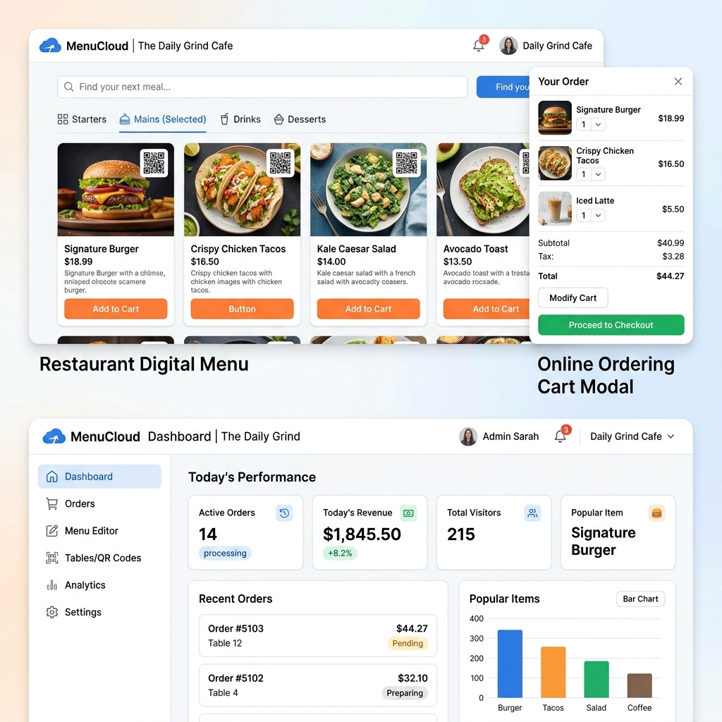 MenuCloud - Digital Restaurant Menu & Ordering Platform